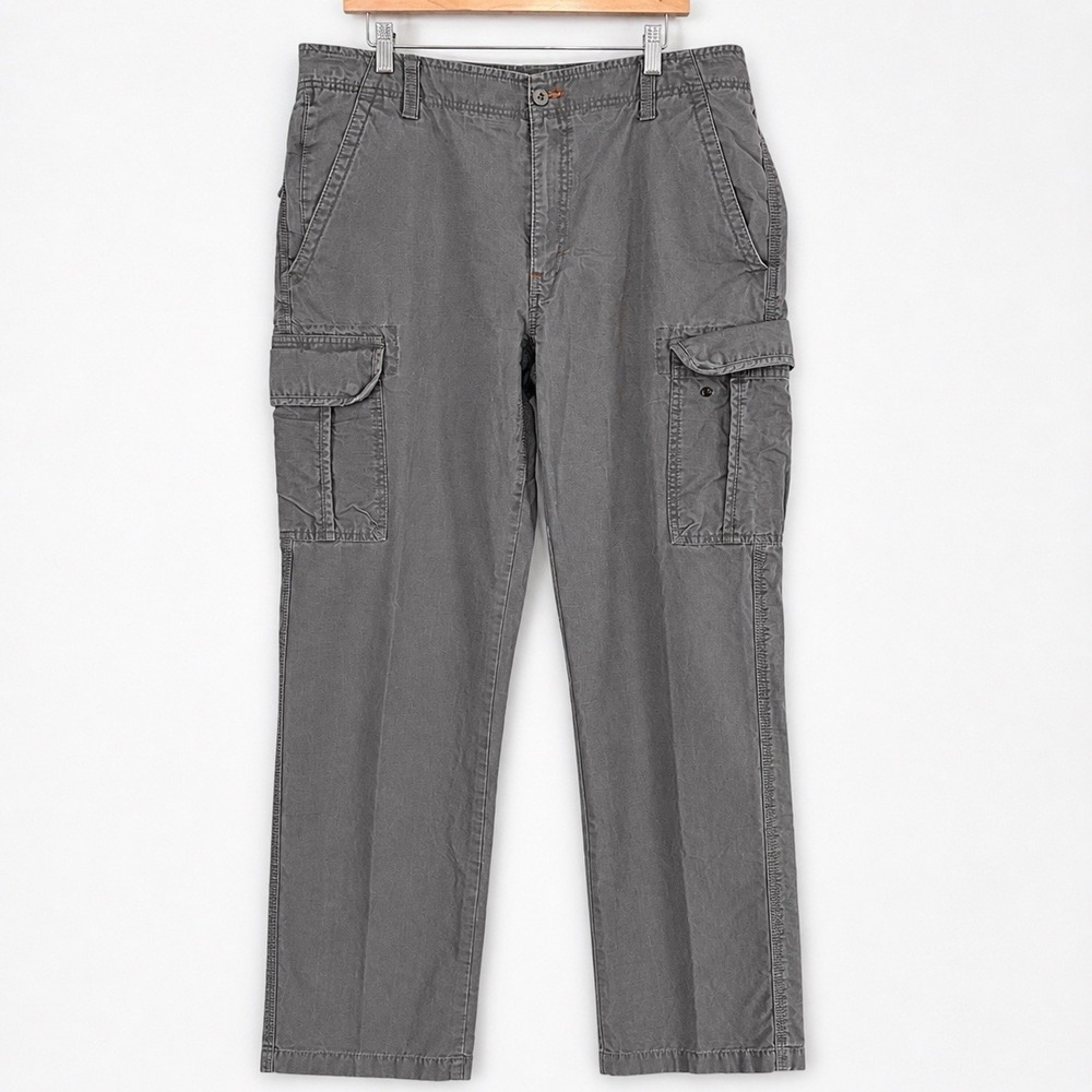 L.L.Bean Gray Cargo Pants Natural Fit 100 Cotton Outdoor Hiking Pants 36x34